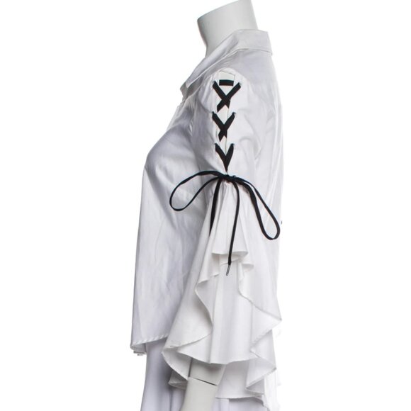 Jonathan Simkhai lace up button up top - Picture 2 of 3